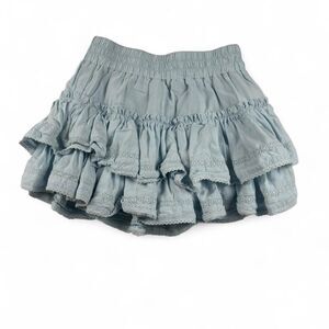 Cake for Dinner Women’s Light Blue Ruffled Cotton Skirt Size XS Cottagecore